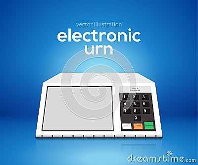 Electronic urn voting computer. Vector brazil choice president elections electronic voting urn design Vector Illustration