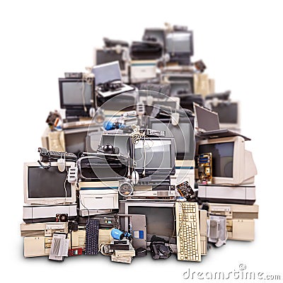 Electronic waste ready for recycling Stock Photo