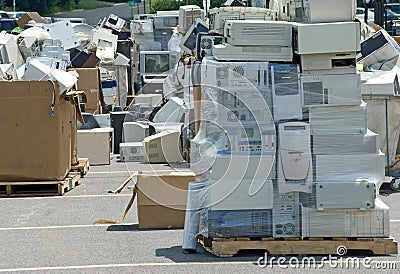 Electronic Waste Recycling Stock Photo