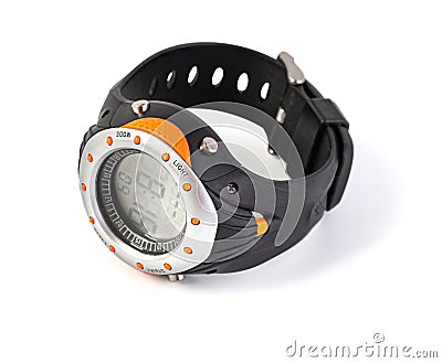 Electronic wrist waterproof watch Stock Photo