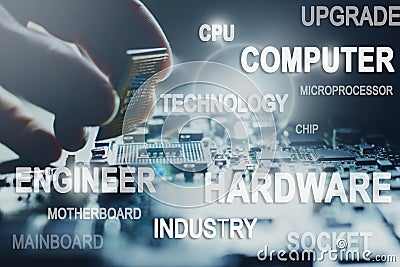 Electronics engineering and maintenance close up Stock Photo