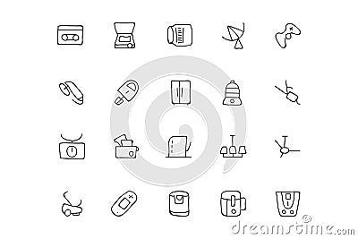 Electronics Hand Drawn Doodle Icons 6 Stock Photo