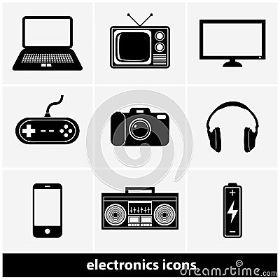 Electronics Icon Set Vector Illustration