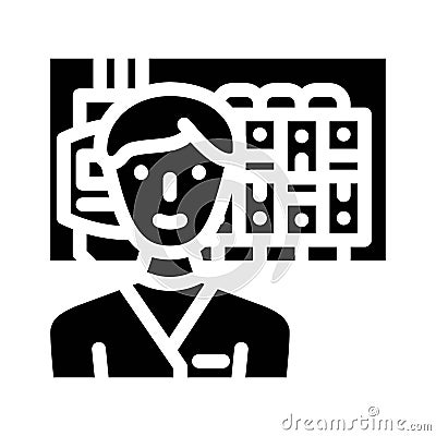electronics installers repairers glyph icon vector illustration Vector Illustration