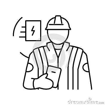 electronics installers repairers line icon vector illustration Vector Illustration