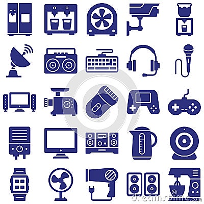 Electronics Isolated Vector Icons set every single icon can easily modify Vector Illustration