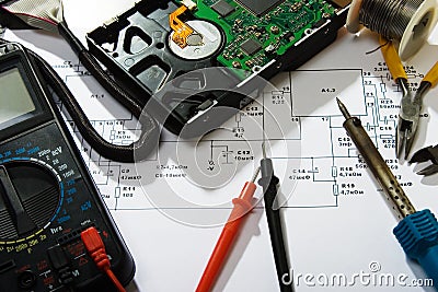 Electronics repair Stock Photo