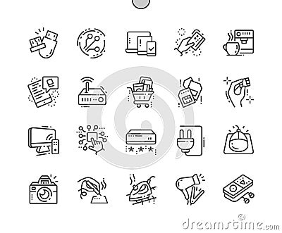 Electronics Well-crafted Pixel Perfect Vector Thin Line Icons 30 2x Grid for Web Graphics and Apps. Vector Illustration
