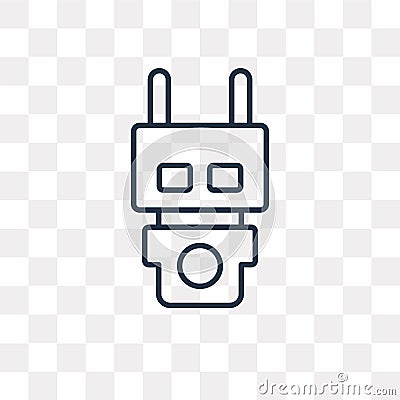 Electroshock weapon vector icon isolated on transparent background, linear Electroshock weapon transparency concept can be used w Vector Illustration