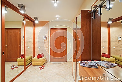 Elegance anteroom interior in warm tones Stock Photo