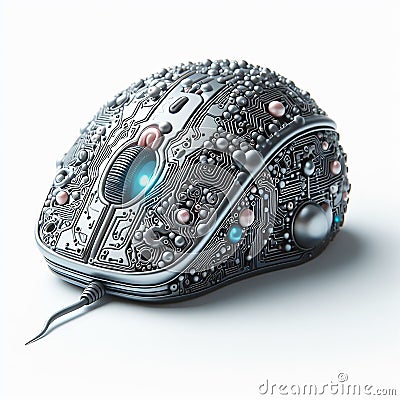 The Elegance of Artificial Intelligence: Between Light and Algorithms. Mouse Stock Photo