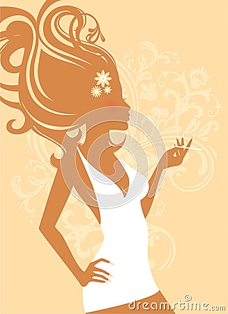 Elegance beauty girl Vector Illustration