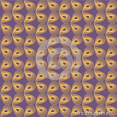 elegance golden gold isometric multi lines abstract drop curve shape. Geometric beautiful design seamless pattern Stock Photo