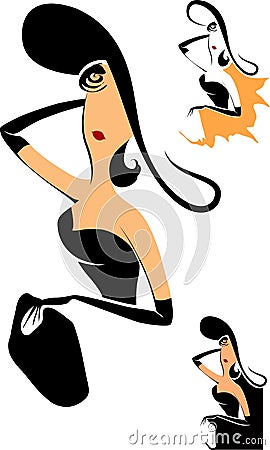 Elegance lady Cartoon Illustration