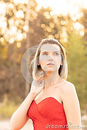 Elegance Redefined: Class and Beauty in Red Stock Photo