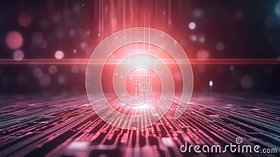 Elegant abstract digital background with bright light beams and binary patterns, ideal for technology and innovation themes Stock Photo
