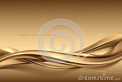 Elegant abstract gold silk background Cartoon Illustration