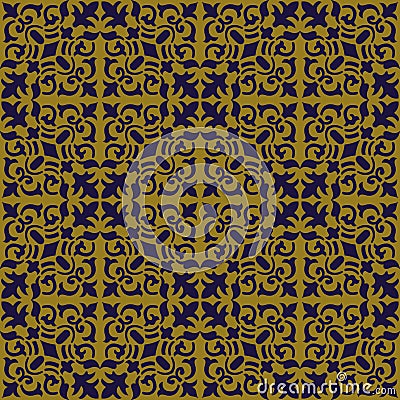 Elegant antique background image of spiral vine plant kaleidoscope pattern. Vector Illustration