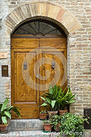 Elegant antique door entrance Stock Photo