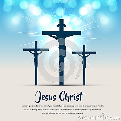 Elegant Ascension Day of Jesus Christ design with glowing sparkle glitter effect vector Vector Illustration