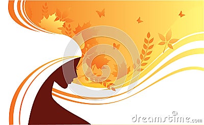 Elegant autumn girl Vector Illustration