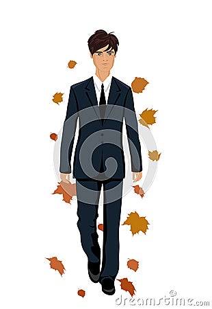 Elegant autumn man isolated Vector Illustration