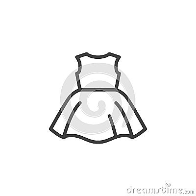 Elegant baby dress line icon Vector Illustration