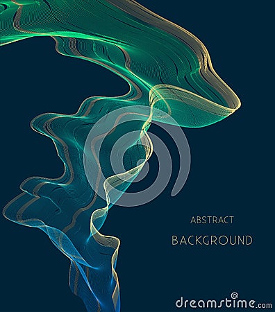 Elegant background with abstract wave Cartoon Illustration