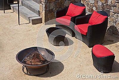 Elegant Backyard in a Napa Valley Winery Stock Photo