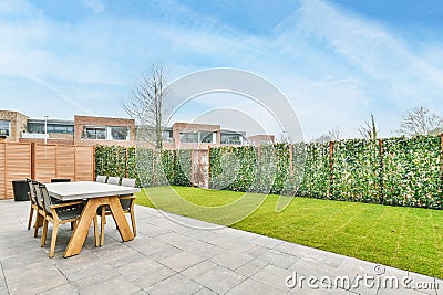 Elegant backyard terrace Stock Photo