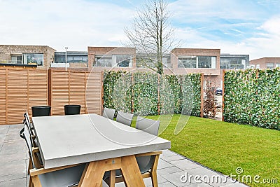 Elegant backyard terrace Stock Photo