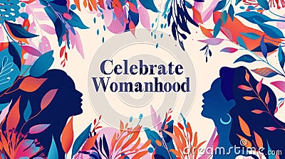 Celebrate Womanhood Elegant Banner Design Stock Photo