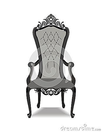 Elegant Baroque ornamented luxury armchair Vector Illustration