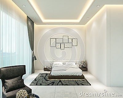 Elegant Bedroom Designs Infusing Sophistication into Your Sleeping Space Stock Photo