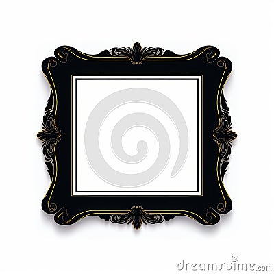 Elegant Black And Gold Frame With Luxurious Drapery Text Stock Photo