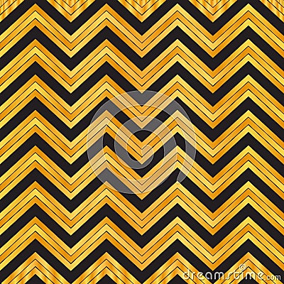 Elegant black and gold geometric seamless zigzag pattern. chevron pattern background, wrapping paper, fabric pattern, wallpaper. Vector Illustration