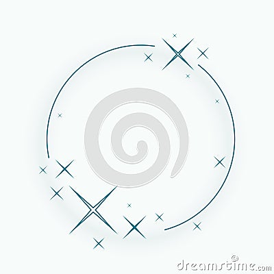 elegant blank round border frame with cute stars decor Stock Photo