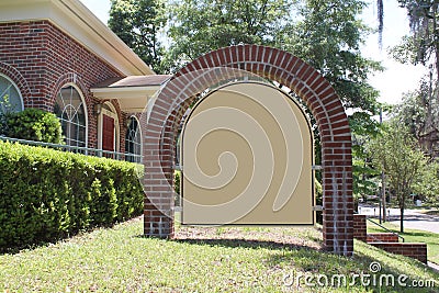 Elegant Blank Sign In Front of Business Stock Photo