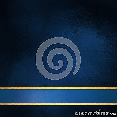 Elegant blue background layout with blank blue and gold stripe footer Stock Photo