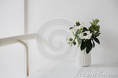 Elegant bouquet of anemones Stock Photo