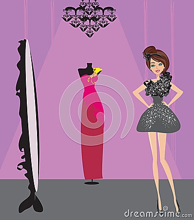 Elegant boutique Vector Illustration