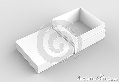 Elegant box mock up isolated on soft gray background. 3D illustrating. Stock Photo
