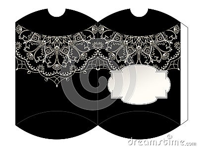 Elegant box template with mandala motive, illustration Vector Illustration