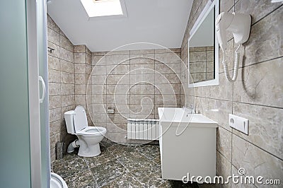 Elegant brown color bathroom Stock Photo