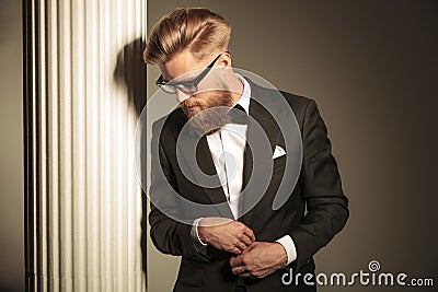 Elegant business man wearing a tuxedo Stock Photo