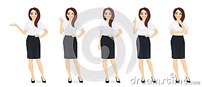 Elegant business woman Vector Illustration