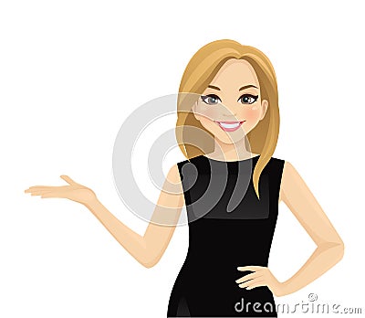 Elegant business woman showing Vector Illustration