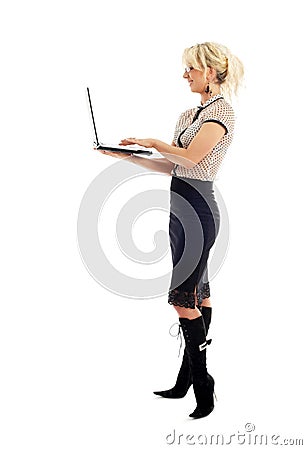 Elegant businesswoman with laptop Stock Photo