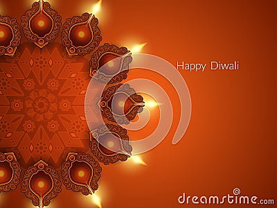 Elegant card design for diwali festival Vector Illustration