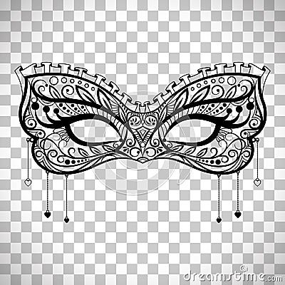 Elegant carnival mask on transparent background Vector Illustration